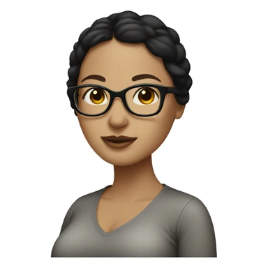 White pregnant woman with dark hair and glasses  sticker