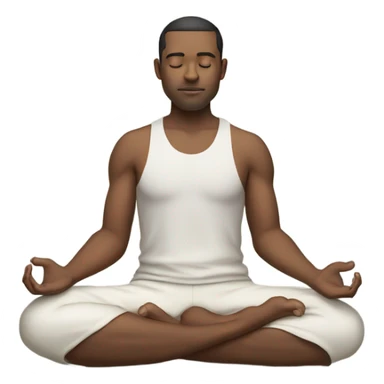 A man in the lotus pose practicing yoga, exuding tranquility and focus. sticker