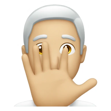 a person who is mewing and showing the "silence" gesture with their hand sticker