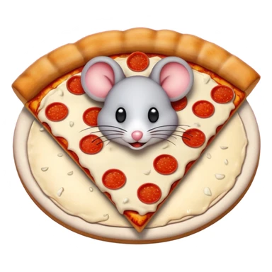 une souris sur une pizza sticker