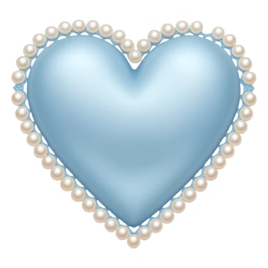 pastel blue heart with pearl and lace sticker