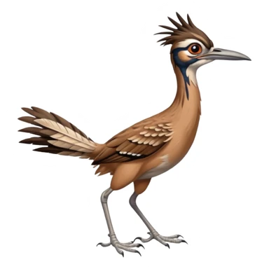 realistic roadrunner bird, skinny tail pointed down, realistic colors sticker