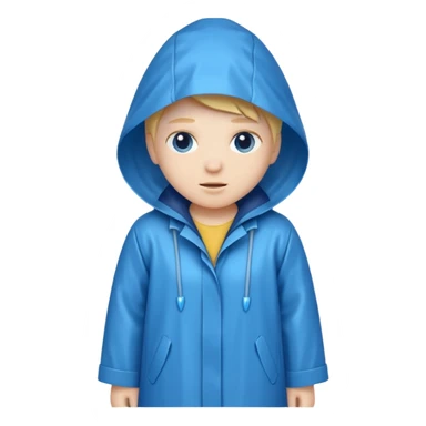 blue raincoat, just rain coat, negative character. sticker