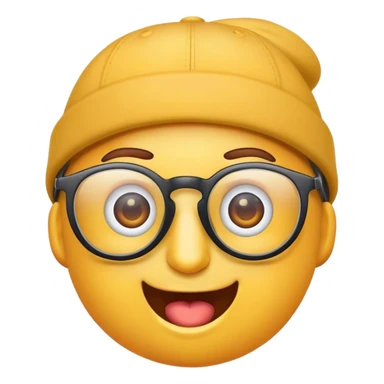 Ein standart lachender Emoji mit brille und einer cap auf dem kopf  sticker