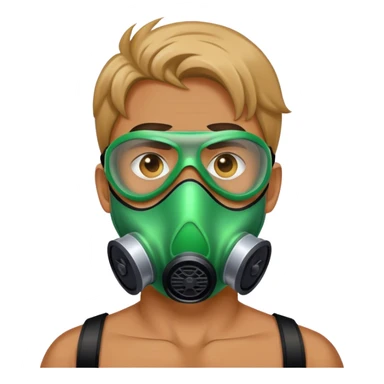 mans face wearing a toxic mask  sticker