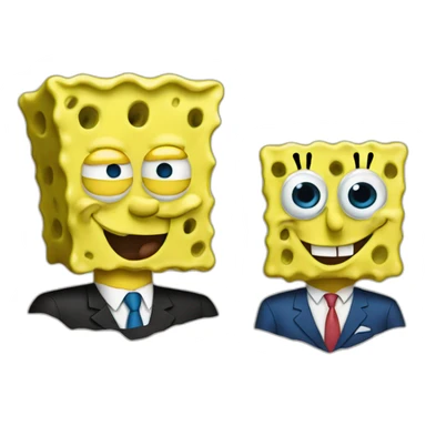 spongebob and joe biden sticker