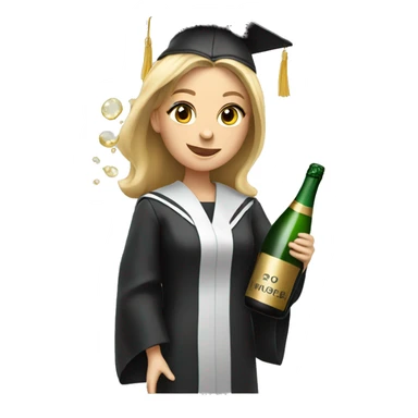 White Female graduate popping champagne bottle  sticker