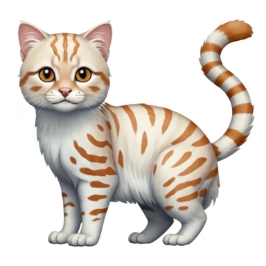 Realistic albino albinism colorful shiny glossy smooth whitish pastel dusky dark gloomy wild natural elegant lifelike Pallas-cat-ocicat-ocelot-Rusty-spotted-cat-fusion-hybrid-animal-creature, full body, hyper-realism sticker