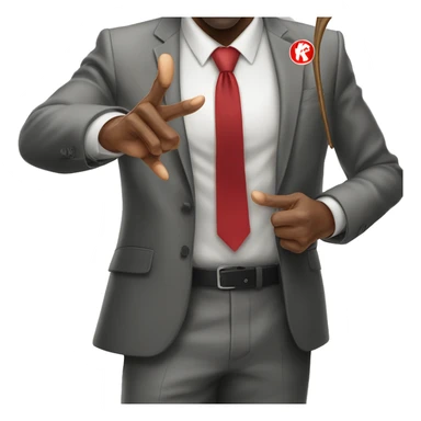 kappa alpha psi throwing up okay sign in a suit with a cane  sticker