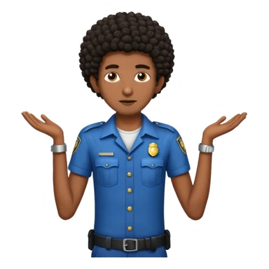 Make a dirty Indian with a short Afro that is curly hair getting arrested. Make the Indian skinny too. Give him a it support outfit not a police uniform sticker
