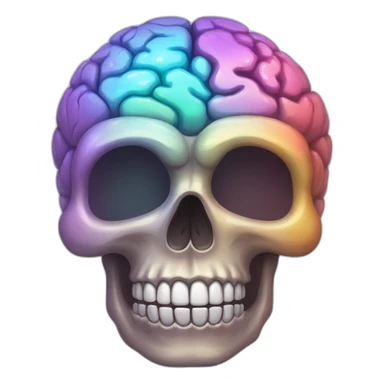 ultra prismatic brain skull sticker