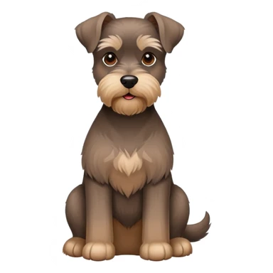 brown schnauzer dog sitting sticker