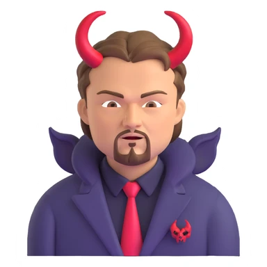 Leonardo DiCaprio with devil horns and demonic features sticker