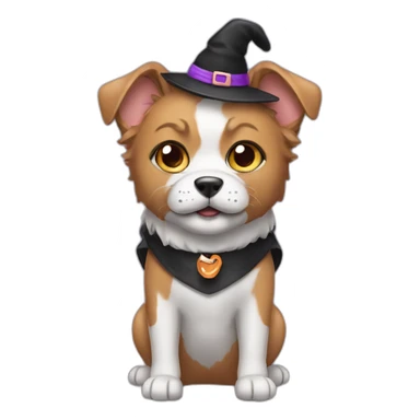 dog wearing a cat halloween costume sticker
