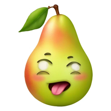 A cute pear with tongue sticking out sticker