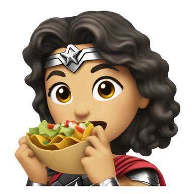 Wonder Woman eating taco sticker