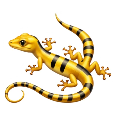 Yellow black-striped golden shiny salamander-gecko-dragon-Pokémon-hybrid  sticker