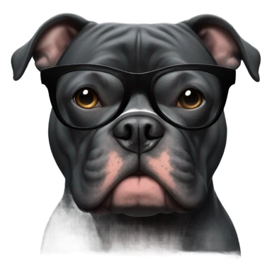 99% Black American Bully with tinted glasses sticker