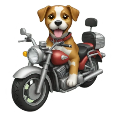 dog on a motorbike sticker