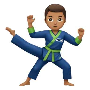 Karate Emoji with Seattle Seahawks sticker