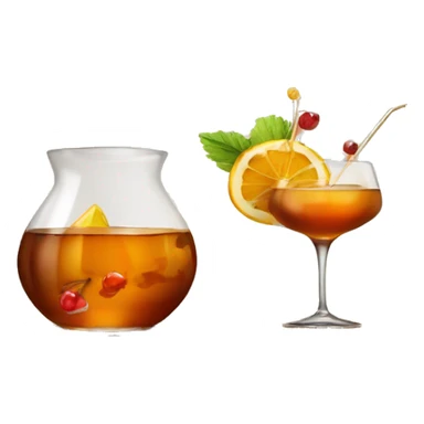cerf en train de faire un cocktail a base de cognac sticker