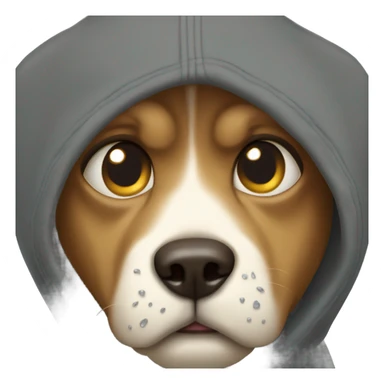 Dog wearing a hoodie crying sticker