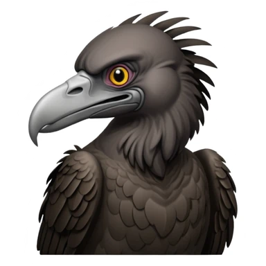   Old black angry  vulture looking ahead sticker