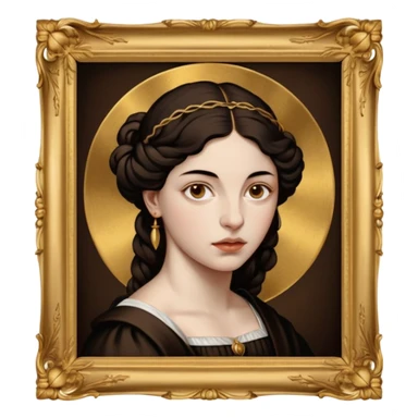 Caravaggio Woman painting in a gold frame sticker