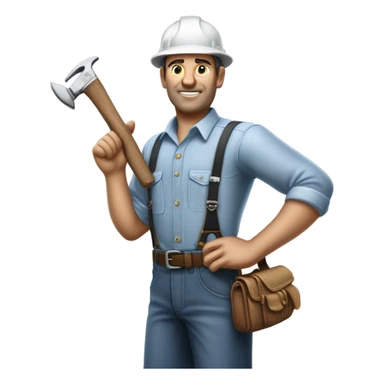photorealistic blue collar worker 1950s sticker