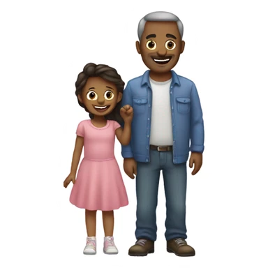 Father with her 2 daughters  sticker