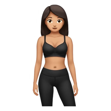 legging brassière noir ventre nombril femme  sticker