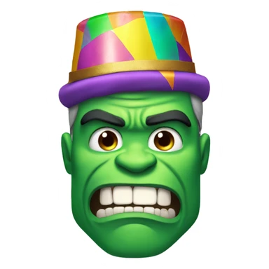 Incredible Hulk with a party hat sticker