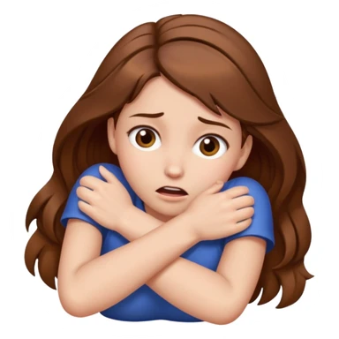 brown haired girl strangling herself sticker