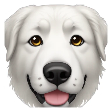 great pyrenees with black fur on the left side of the head sticker