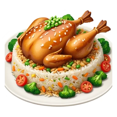 Teriyaki chicken and fried rice sticker