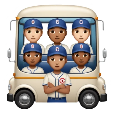 autobus de equipo llevando a egnte de basebal  y un chofer sticker