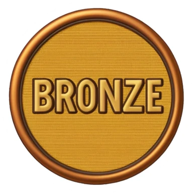 An embroidered patch with the word "BRONZE" on it sticker