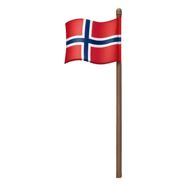 Norweigan flag on a pole on snowy ground  sticker
