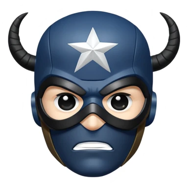 captain america face with black mask and hydra logo on top sticker
