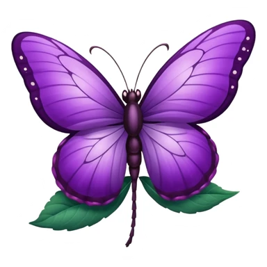 Mariposa color morado en una flor sticker