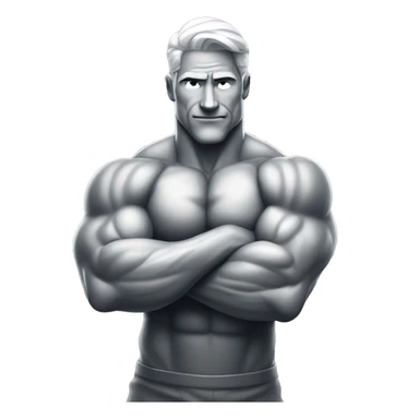 silver man muscular bicep flex sticker