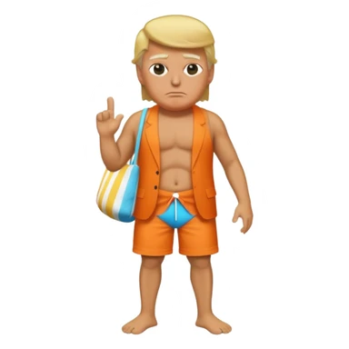 full body Trump standing in beach outfit sticker