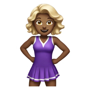 Adult Cheerleader cheering purple dress sticker