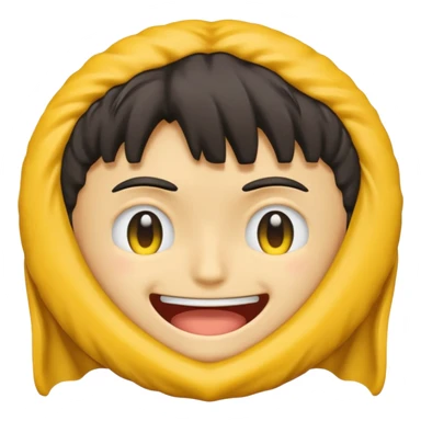 A yellow emoji of the anime character Guts from the anime Berserk with one eye closed sticker