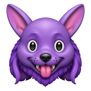 alien dog purple very big folded ear and tongue sticking out sticker