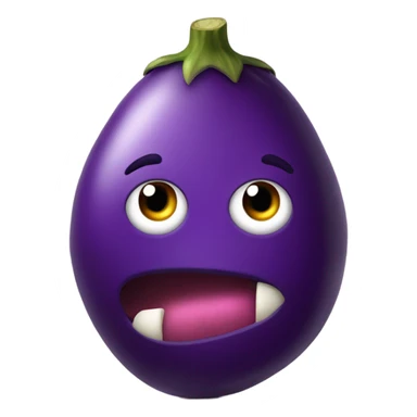 Create an emoji that has an eggplant in its mouth and you can see it bulging its cheek on the side sticker