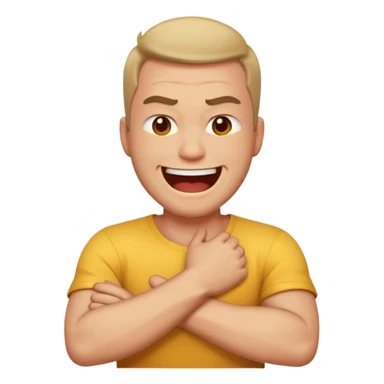 @kimmy ౨ৎ: Guys say “arms crossed around neck angry laughing guy” and then select emoji and you get it perfect sticker