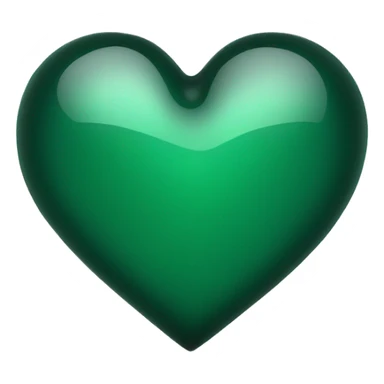 Dark green glass heart  sticker