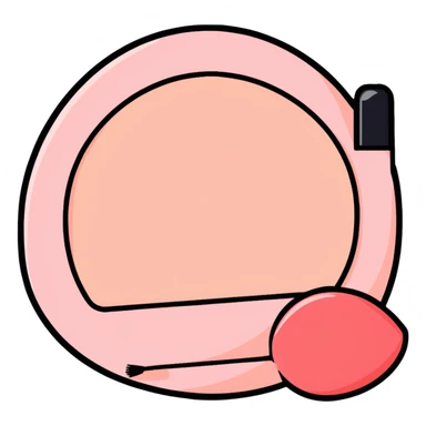 AVON makeup collection with compact, blush, and lip gloss sticker