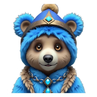 3D, adorable little Pixar style blue neon punk bear wearing a jester hat, ultra detailed, each lash, eye, and strand of fur is shown in stunning detail as though captured in a timeless photograph, rich textures, visually rich, so lifelike it feels like it could leap off the page at any moment sticker